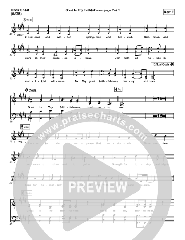 Great Is Thy Faithfulness Choir Sheet (SATB) (Shane & Shane / The Worship Initiative)
