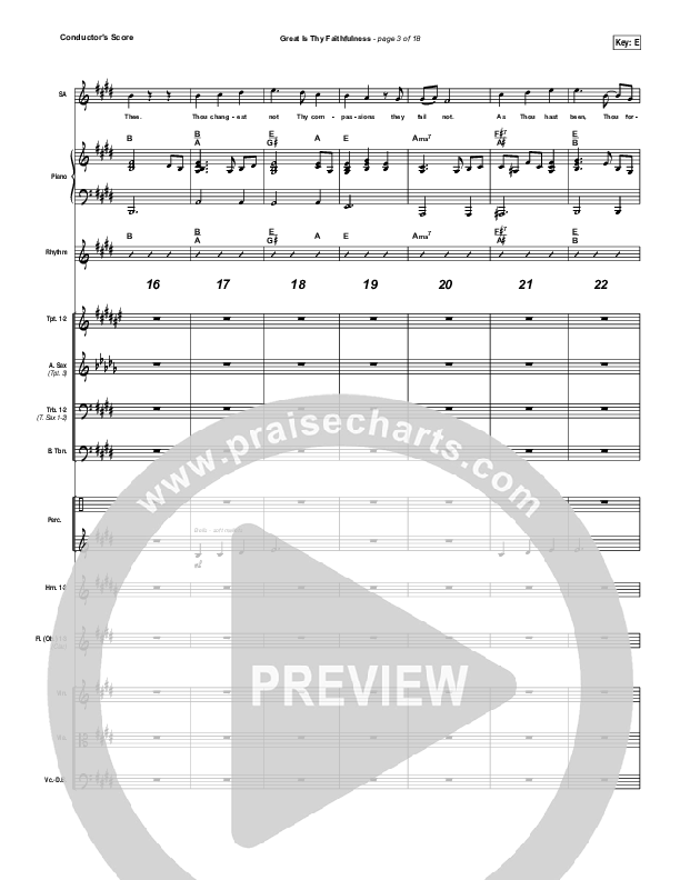 Great Is Thy Faithfulness Conductor's Score (Shane & Shane / The Worship Initiative)