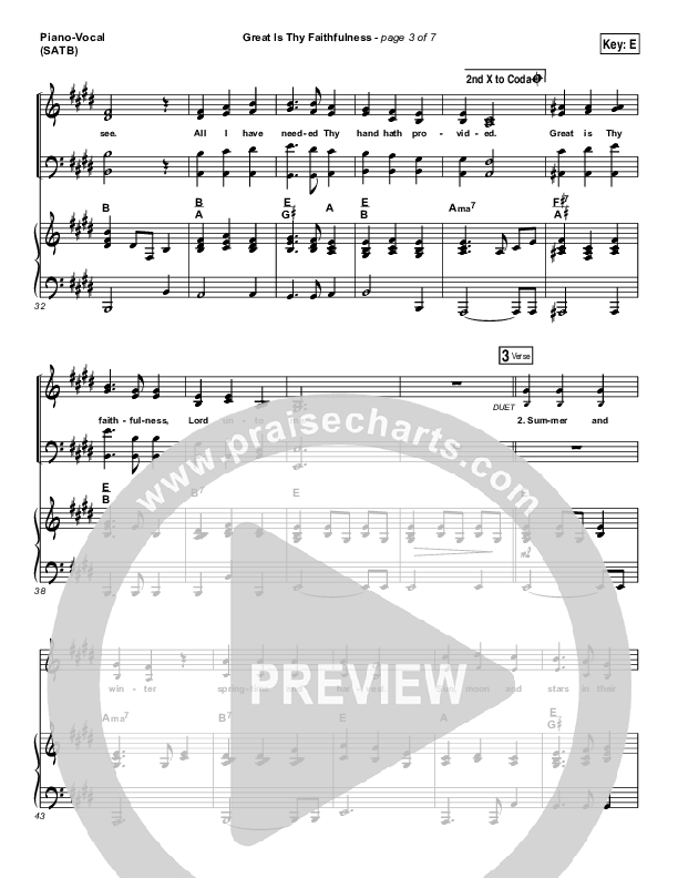 Great Is Thy Faithfulness Piano/Vocal (SATB) (Shane & Shane / The Worship Initiative)