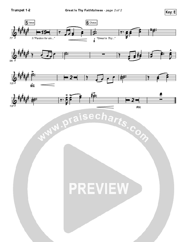 Great Is Thy Faithfulness Trumpet 1,2 (Shane & Shane / The Worship Initiative)