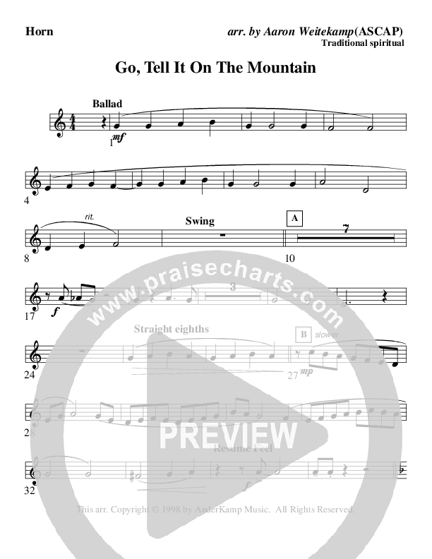Go Tell It On The Mountain French Horn (AnderKamp Music)