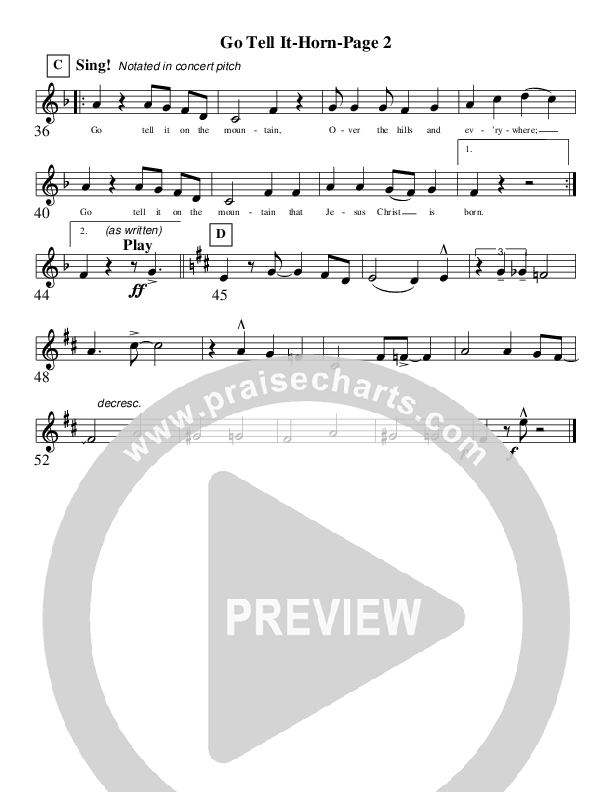 Go Tell It On The Mountain French Horn (AnderKamp Music)