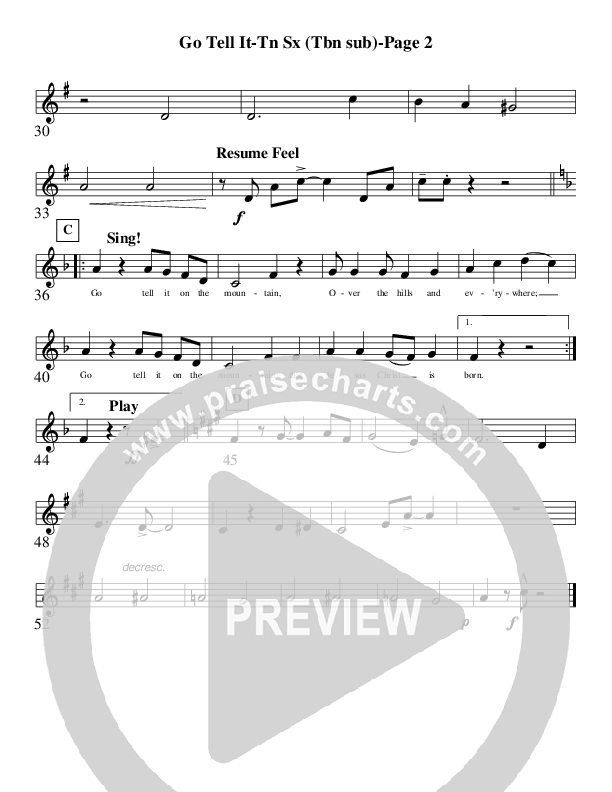 Go Tell It On The Mountain Tenor Sax 2 (AnderKamp Music)