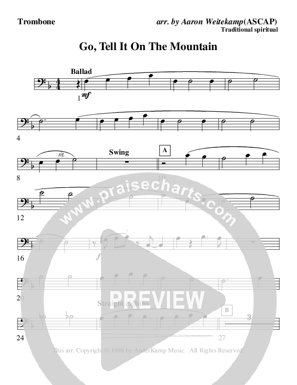Go Tell It On The Mountain Trombone (AnderKamp Music)
