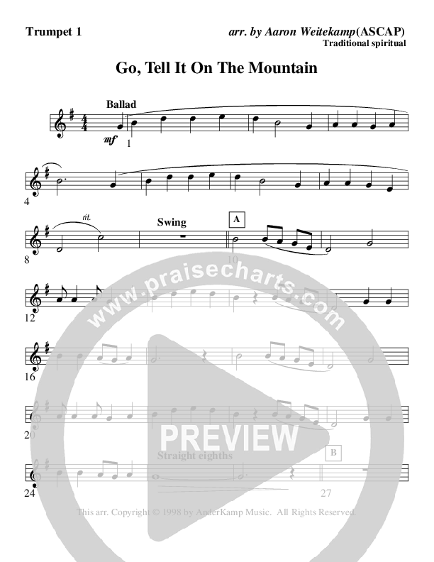 Go Tell It On The Mountain Trumpet 1 (AnderKamp Music)