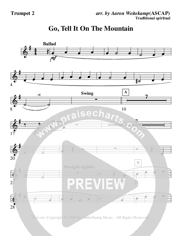 Go Tell It On The Mountain Trumpet 2 (AnderKamp Music)