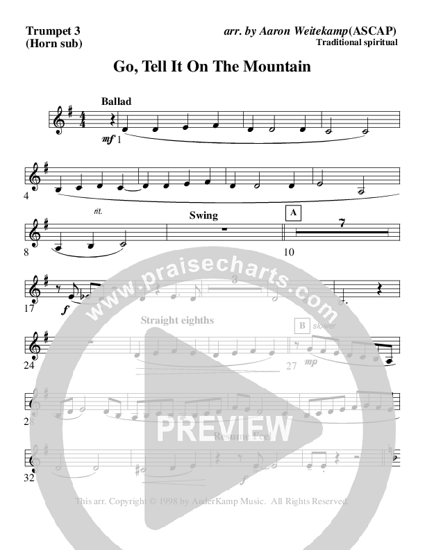 Go Tell It On The Mountain Trumpet 3 (AnderKamp Music)