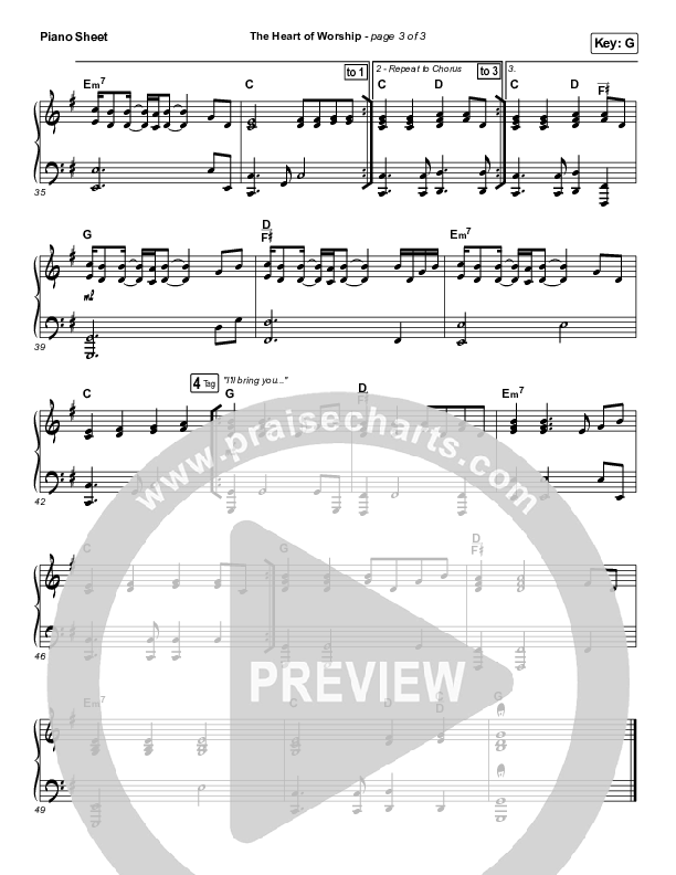 The Heart Of Worship Piano Sheet (Shane & Shane / The Worship Initiative)