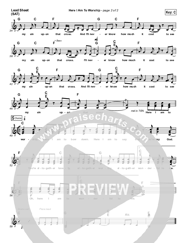 Here I Am To Worship Lead (SAT) (Shane & Shane / The Worship Initiative)