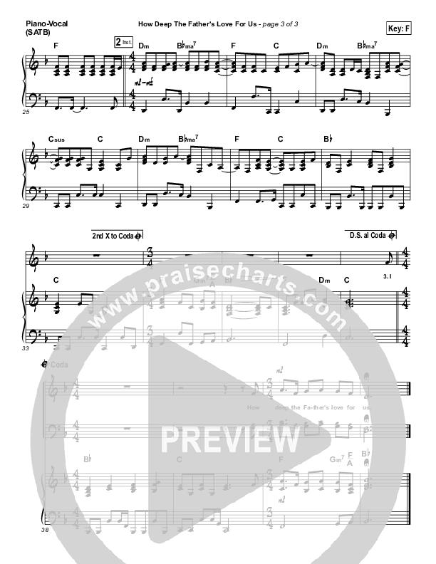 How Deep The Father's Love For Us Piano/Vocal (SATB) (Shane & Shane / The Worship Initiative)