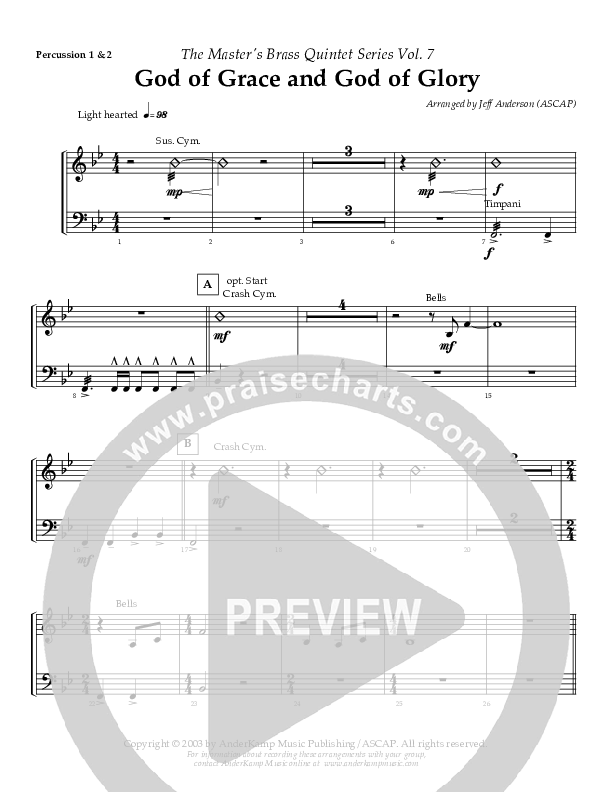 God Of Grace And God Of Glory (Instrumental) Percussion 1/2 (AnderKamp Music)