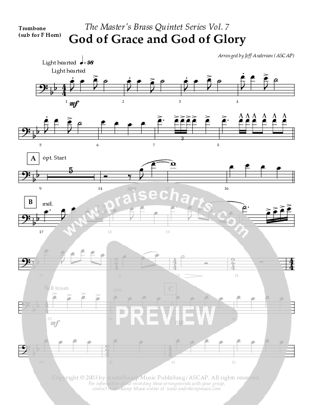 God Of Grace And God Of Glory (Instrumental) Trombone 2 (AnderKamp Music)