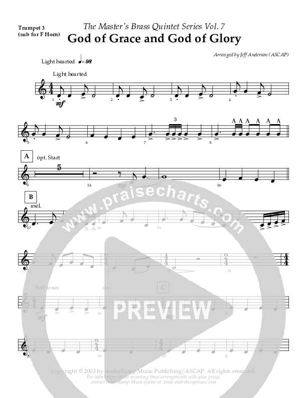 God Of Grace And God Of Glory (Instrumental) Trumpet 3 (AnderKamp Music)