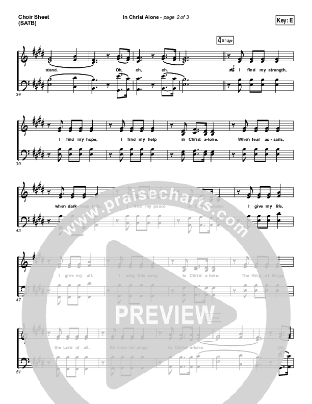In Christ Alone Choir Sheet (SATB) (Shane & Shane / The Worship Initiative)