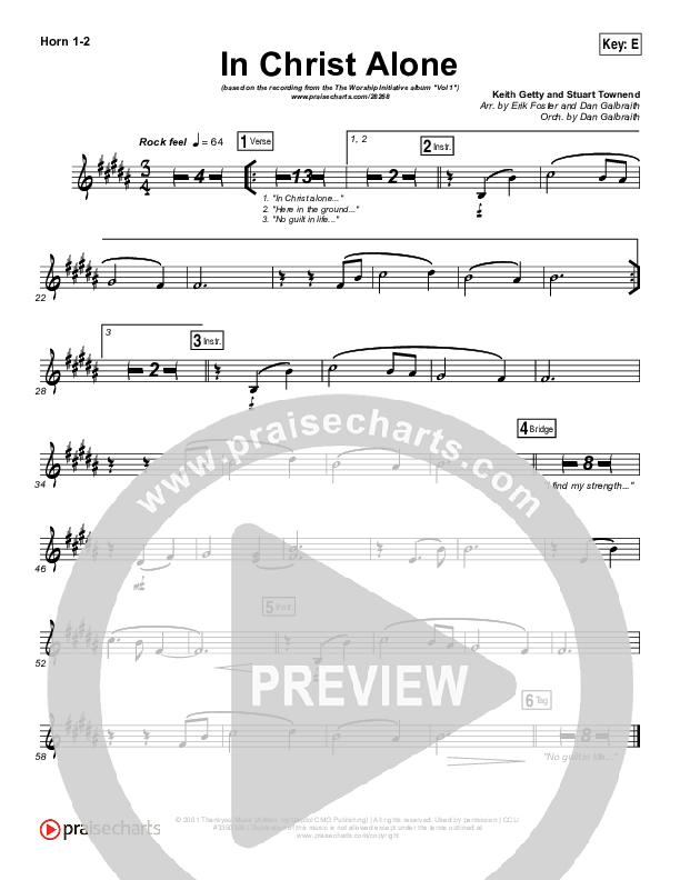In Christ Alone French Horn 1/2 (Shane & Shane / The Worship Initiative)