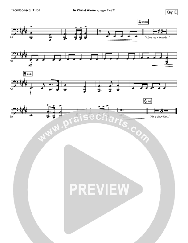 In Christ Alone Trombone 3/Tuba (Shane & Shane / The Worship Initiative)