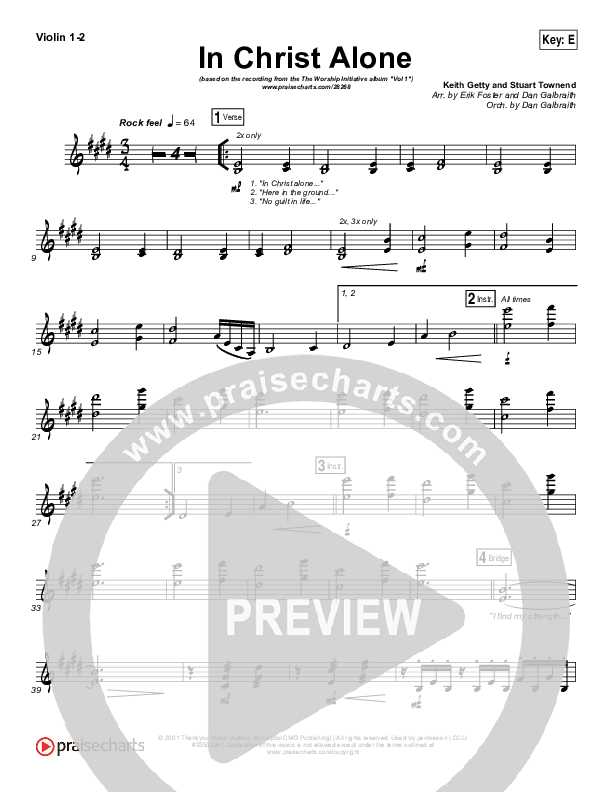 In Christ Alone Violin 1/2 (Shane & Shane / The Worship Initiative)