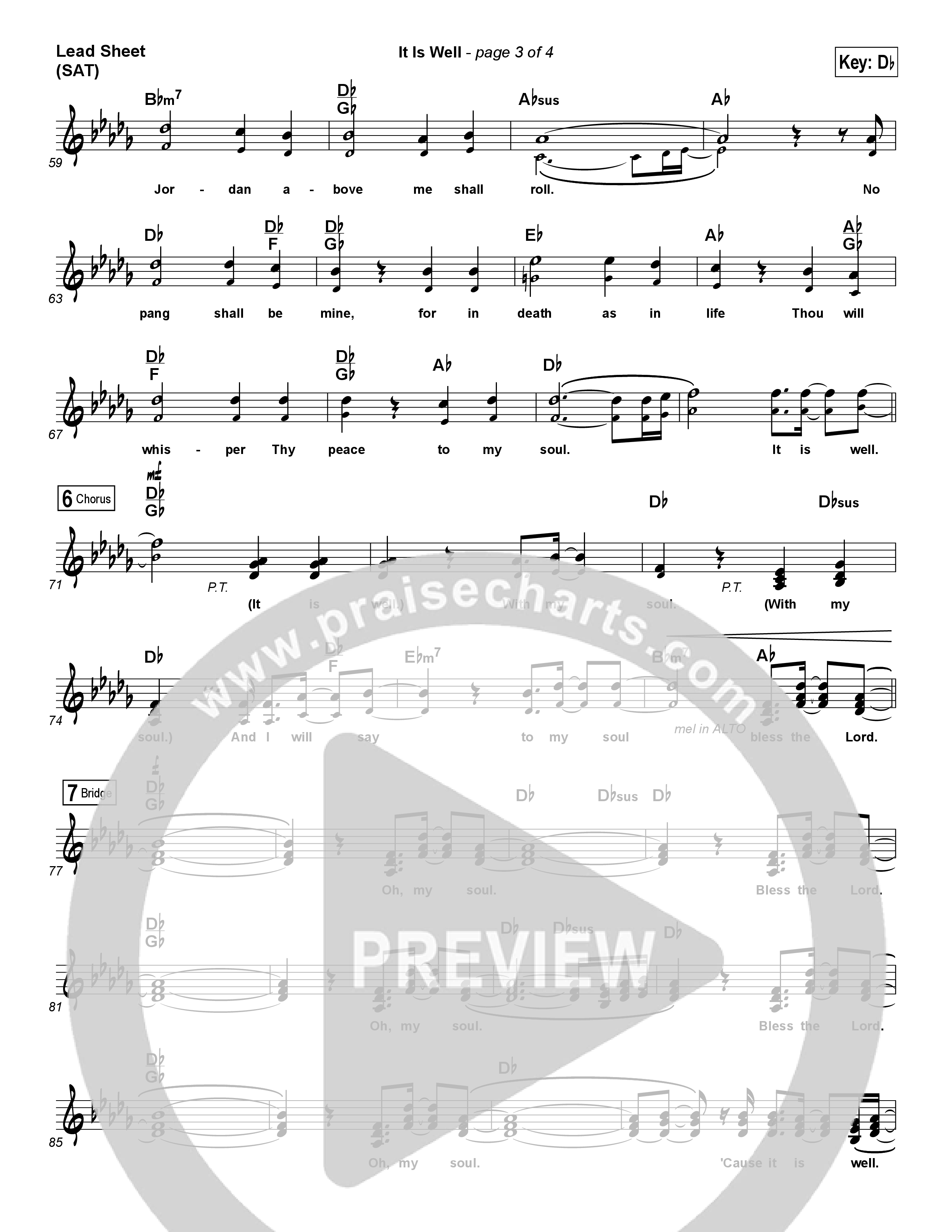 It Is Well Lead Sheet (SAT) (Shane & Shane / The Worship Initiative)