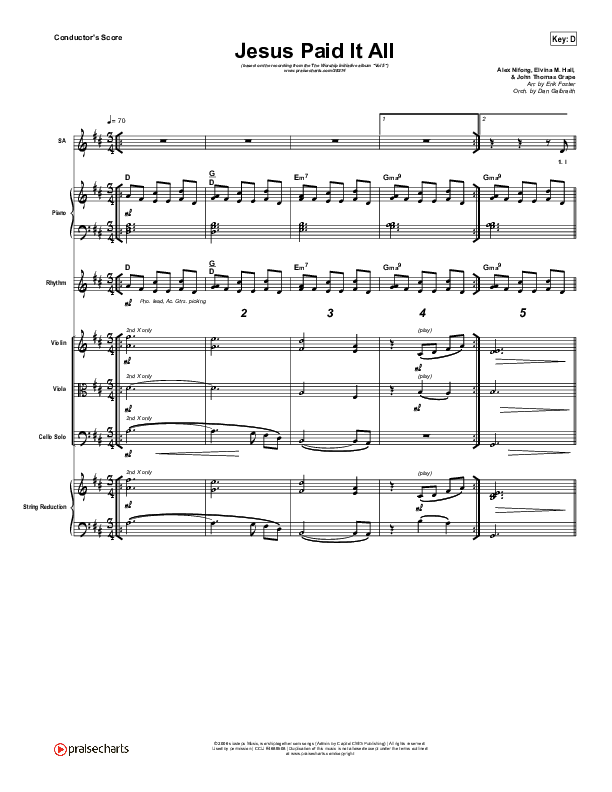 Jesus Paid It All Orchestration (Shane & Shane / The Worship Initiative)