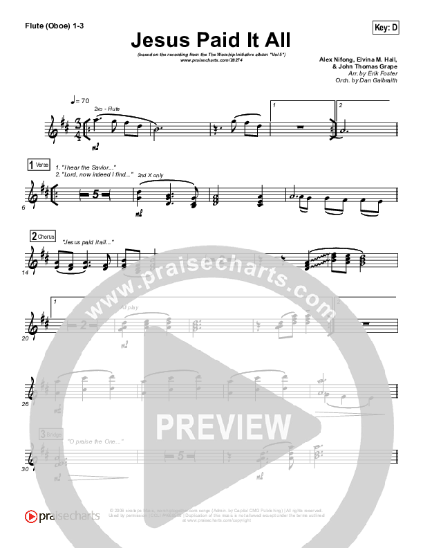 Jesus Paid It All Wind Pack (Shane & Shane / The Worship Initiative)