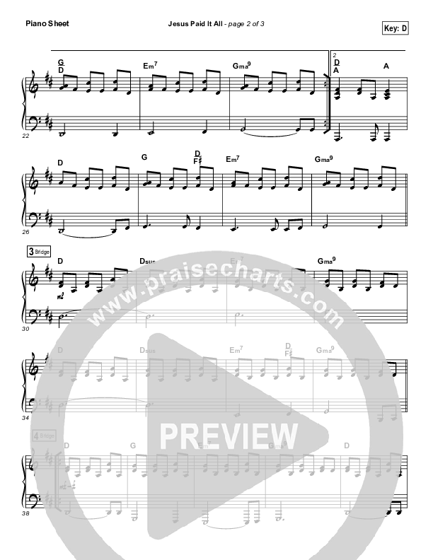 Jesus Paid It All Piano Sheet (Shane & Shane / The Worship Initiative)