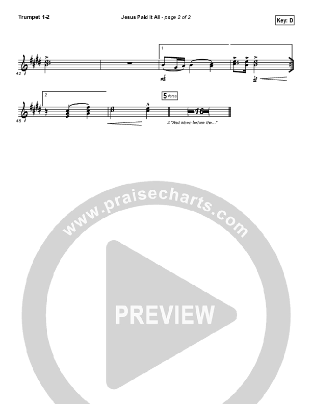 Jesus Paid It All Trumpet 1,2 (Shane & Shane / The Worship Initiative)