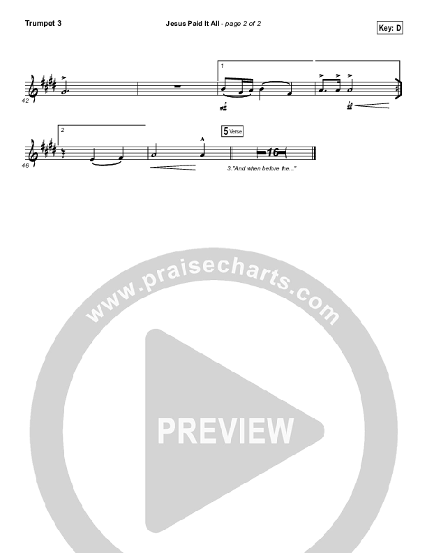 Jesus Paid It All Trumpet 3 (Shane & Shane / The Worship Initiative)