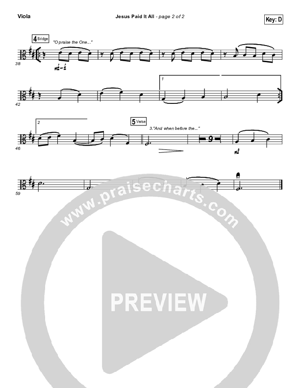 Jesus Paid It All Viola (Shane & Shane / The Worship Initiative)