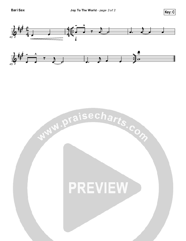 Joy To The World Bari Sax (Shane & Shane / The Worship Initiative)