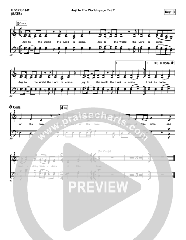 Joy To The World Choir Sheet (SATB) (Shane & Shane / The Worship Initiative)