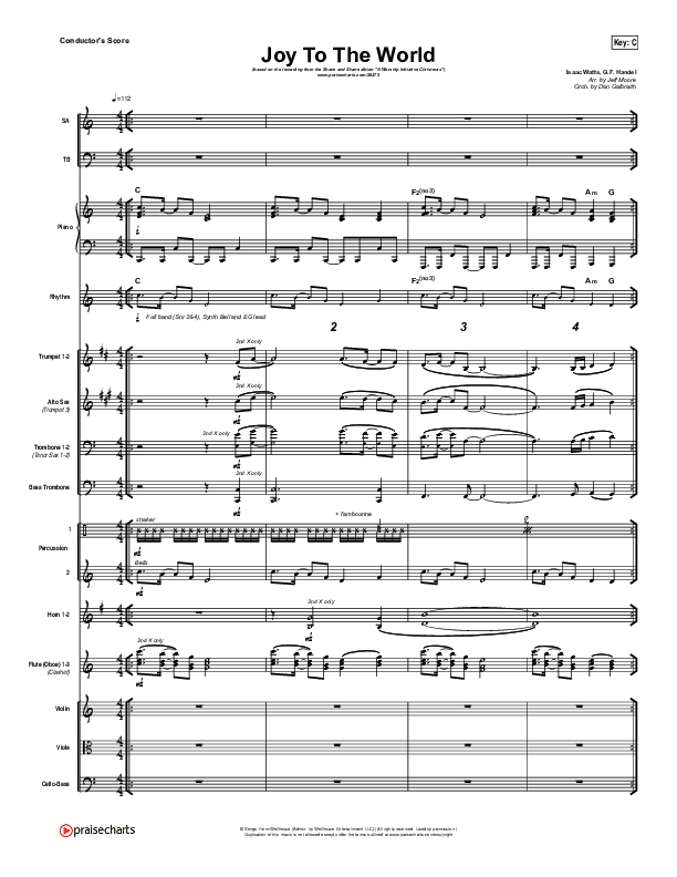 Joy To The World Conductor's Score (Shane & Shane / The Worship Initiative)