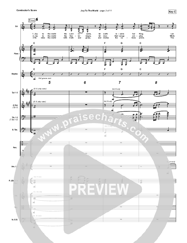 Joy To The World Conductor's Score (Shane & Shane / The Worship Initiative)