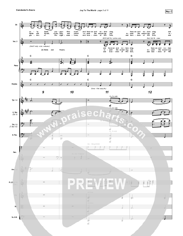 Joy To The World Conductor's Score (Shane & Shane / The Worship Initiative)