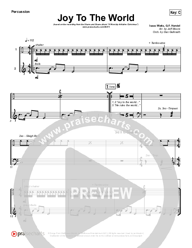 Joy To The World Percussion (Shane & Shane / The Worship Initiative)