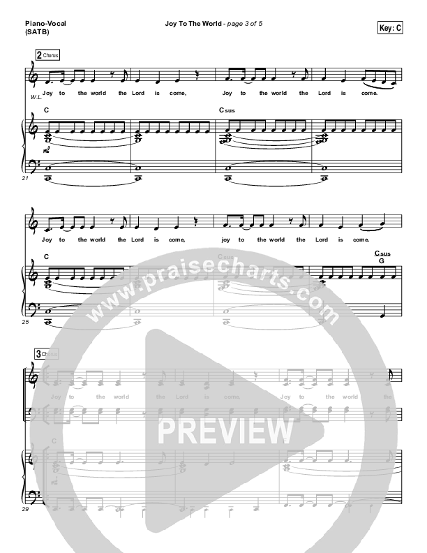 Joy To The World Piano/Vocal (SATB) (Shane & Shane / The Worship Initiative)