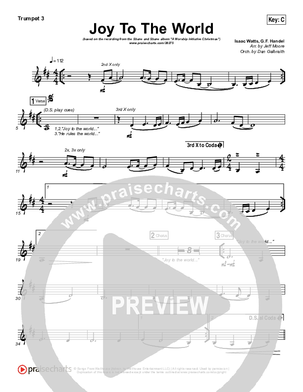 Joy To The World Trumpet 3 (Shane & Shane / The Worship Initiative)
