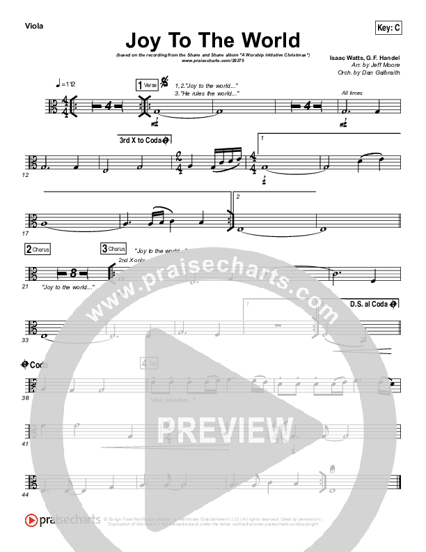 Joy To The World Viola (Shane & Shane / The Worship Initiative)