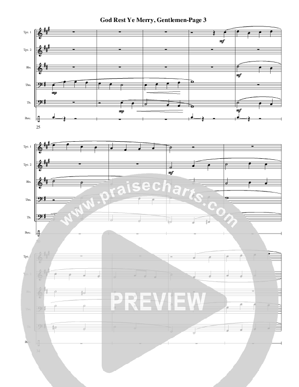 God Rest Ye Merry Gentlemen (Instrumental) Conductor's Score (AnderKamp Music)