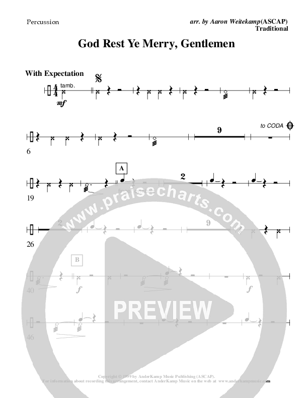 God Rest Ye Merry Gentlemen (Instrumental) Percussion (AnderKamp Music)
