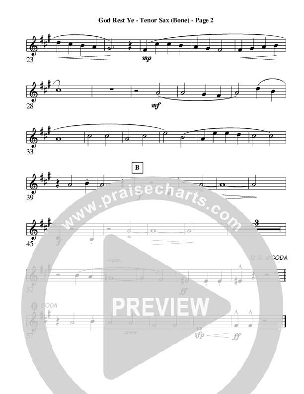 God Rest Ye Merry Gentlemen (Instrumental) Tenor Sax 2 (AnderKamp Music)