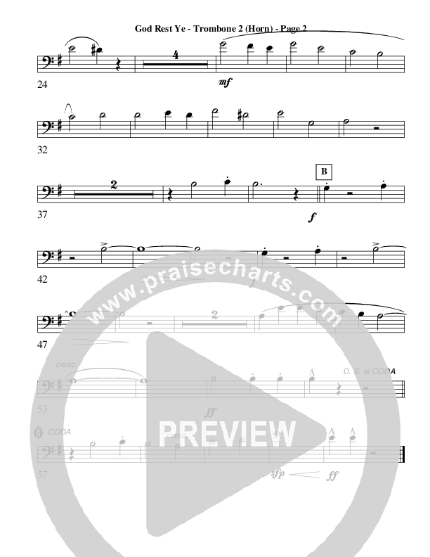 God Rest Ye Merry Gentlemen (Instrumental) Trombone 2 (AnderKamp Music)