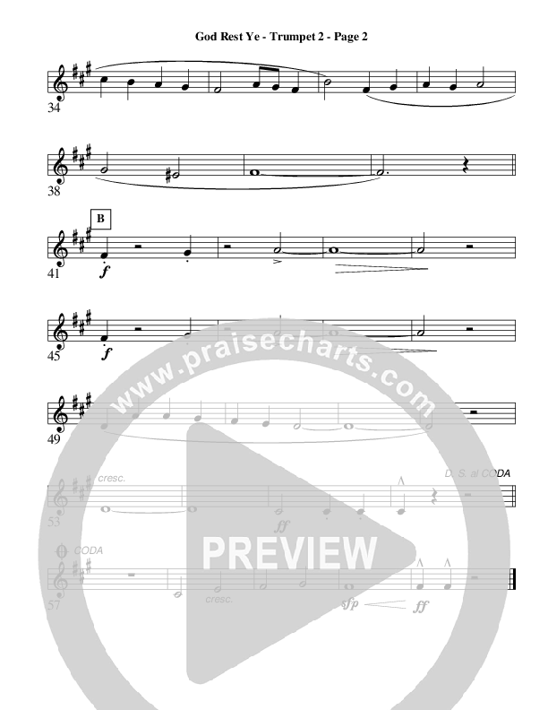 God Rest Ye Merry Gentlemen (Instrumental) Trumpet 2 (AnderKamp Music)