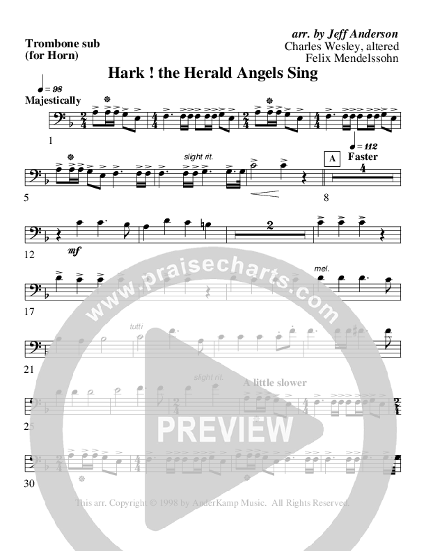 Hark The Herald Angels Sing (Instrumental) Trombone (AnderKamp Music)