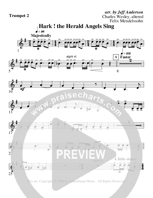 Hark The Herald Angels Sing (Instrumental) Trumpet 2 (AnderKamp Music)