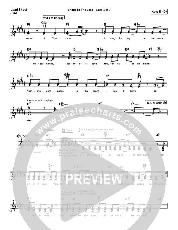 Shout To The Lord Sheet Music PDF (Shane & Shane / The Worship Initiative)  - PraiseCharts