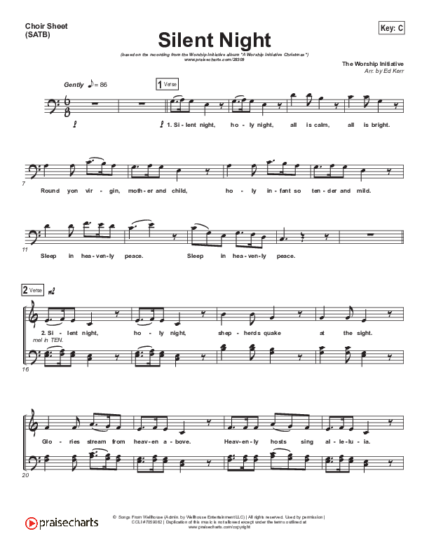 Silent Night (He Came To Save Us) Choir Vocals (SATB) (Shane & Shane / The Worship Initiative)