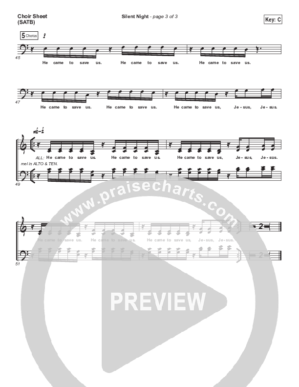 Silent Night (He Came To Save Us) Choir Vocals (SATB) (Shane & Shane / The Worship Initiative)