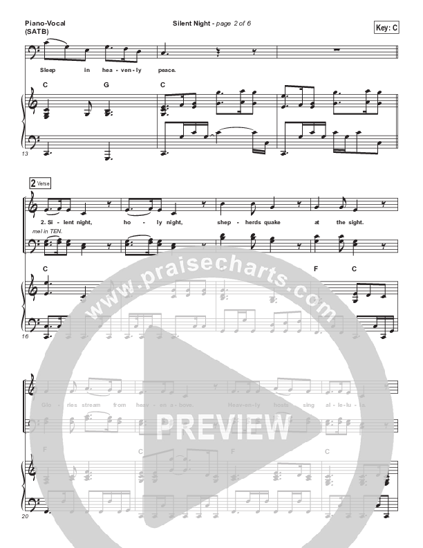 Silent Night (He Came To Save Us) Piano/Vocal (SATB) (Shane & Shane / The Worship Initiative)