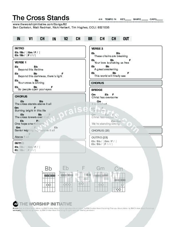 The Cross Stands Chords & Lyrics (Shane & Shane / The Worship Initiative)