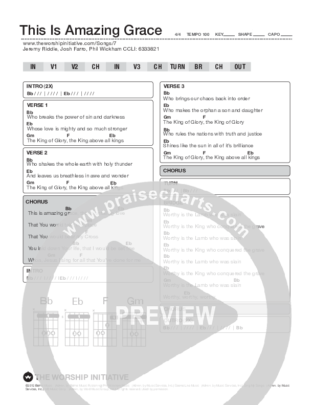 This Is Amazing Grace Chord Chart (Shane & Shane / The Worship Initiative)